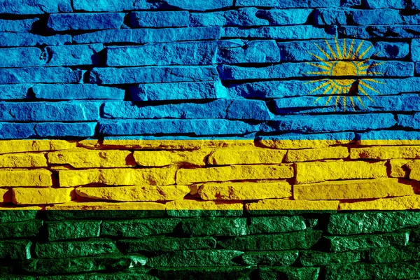 ルワンダ共和国の国旗をテクスチャの背景に コンセプトコラージュ — ストック写真