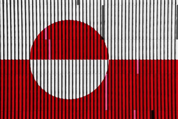 Прапор Адміністративного Поділу Гренландії Текстурованому Тлі Концепція Колажу — стокове фото