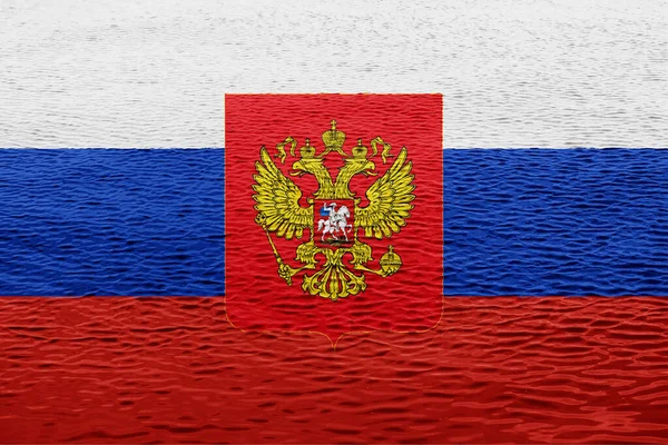 Bandera Federación Rusa Sobre Fondo Texturizado Concepto Collage —  Fotos de Stock