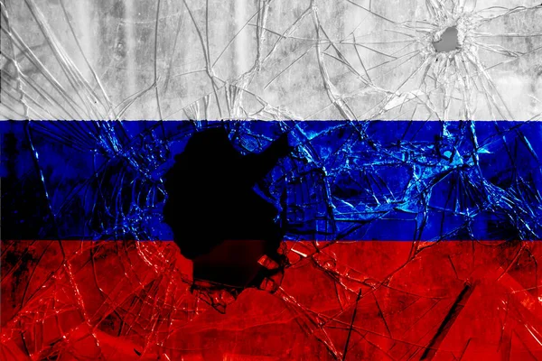 ロシア連邦の旗をテクスチャの背景に コンセプトコラージュ — ストック写真