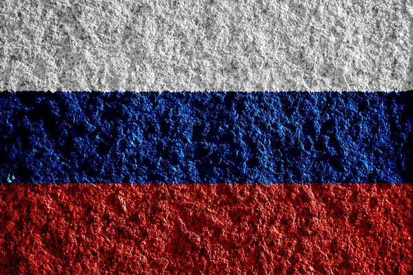 러시아 연방의 국기가 문자로 기록되어 있습니다 콜라주 — 스톡 사진