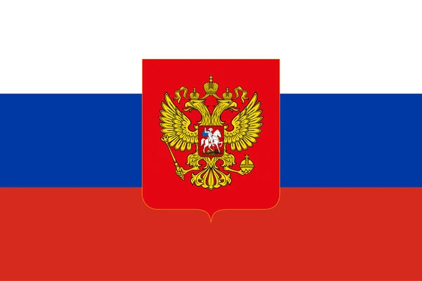 Vlag Van Russische Federatie Officiële Kleuren Verhoudingen Zijn Correct Nationale — Stockfoto