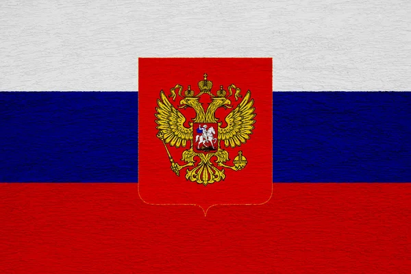 러시아 연방의 국기가 문자로 기록되어 있습니다 콜라주 — 스톡 사진