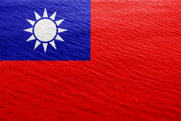 Vlag Van Republiek China Taiwan Een Gestructureerde Achtergrond Concept Collage — Stockfoto