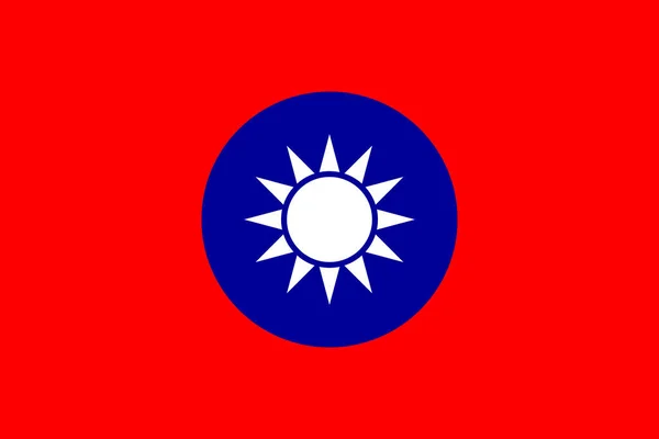 中华民国 官方的颜色和比例是正确的 台湾的国旗 中华民国 国旗图解 — 图库照片