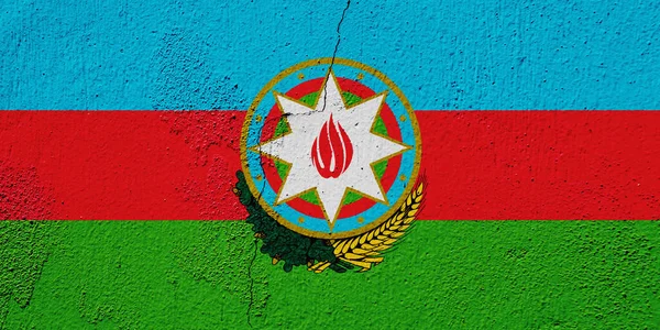 Vlajka Ázerbájdžánské Republiky Strukturovaném Pozadí Koncepční Koláž — Stock fotografie