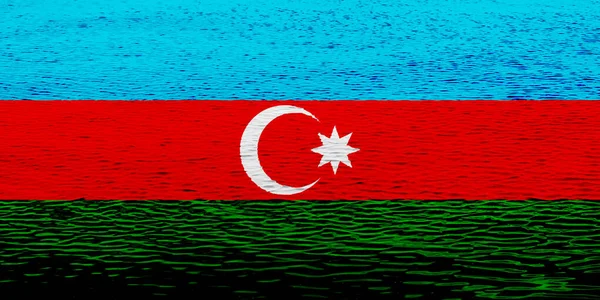 アゼルバイジャン共和国の国旗をテクスチャの背景に コンセプトコラージュ — ストック写真