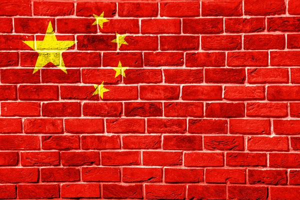 具有纹理背景的中华人民共和国国旗 概念拼贴 — 图库照片
