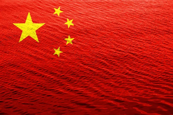 Kínai Népköztársaság Zászlója Texturált Háttérrel Koncepció Kollázs — Stock Fotó