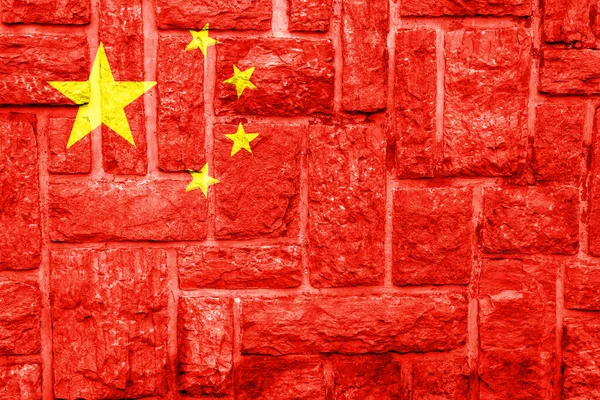 Kínai Népköztársaság Zászlója Texturált Háttérrel Koncepció Kollázs — Stock Fotó