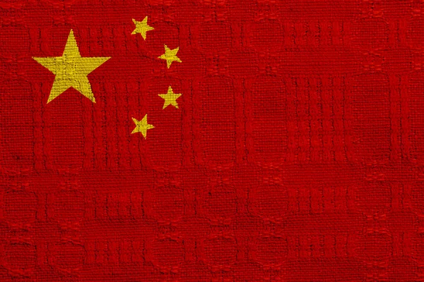 Flaga Chińskiej Republiki Ludowej Teksturowanym Tle Kolaż Koncepcyjny — Zdjęcie stockowe
