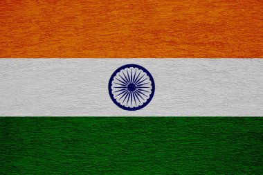 Dokulu bir arkaplanda Hindistan Cumhuriyetinin bayrağı var. Kavram kolajı.