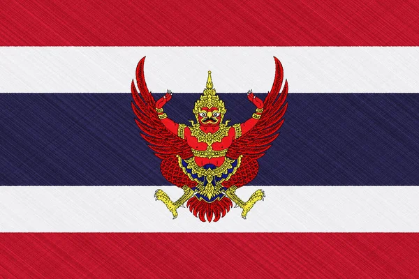 Tayland Krallığı Bayrağı Arması Dokulu Bir Arka Planda Kavram Kolajı — Stok fotoğraf