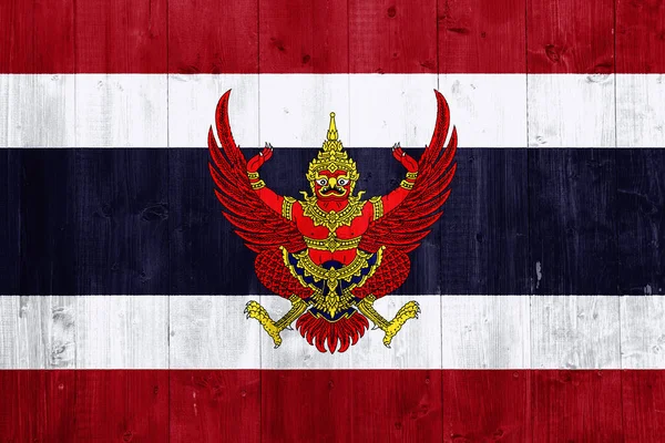 Drapeau Armoiries Royaume Thaïlande Sur Fond Texturé Collage Conceptuel — Photo
