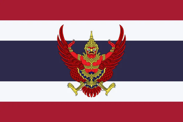 Atual Bandeira Oficial Reino Tailândia Bandeira Reino Tailândia Ilustração — Fotografia de Stock