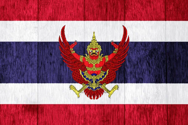태국의 국기와 문장의 배경은 텍스트화 콜라주 — 스톡 사진