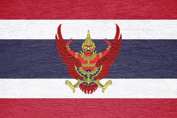 태국의 국기와 문장의 배경은 텍스트화 콜라주 — 스톡 사진