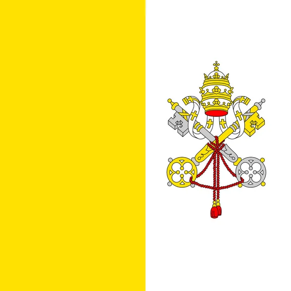 Офіційний Нинішній Прапор Ватикану Державний Прапор Ватикану Ілюстрація — стокове фото