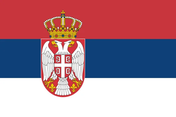 Serbiens Officiella Flagga Serbiens Statsflagga Illustration — Stockfoto