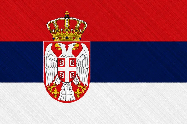 Zászló Szerbia Egy Texturált Háttérrel Koncepció Kollázs — Stock Fotó