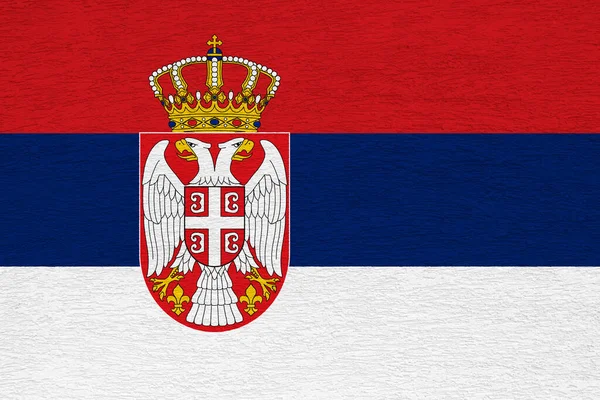 세르비아의 국기가 문자로 기록되어 있습니다 콜라주 — 스톡 사진