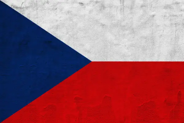 Bandiera Della Repubblica Ceca Uno Sfondo Strutturato Collage Concettuale — Foto Stock