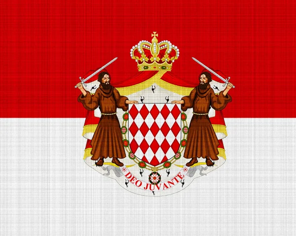Прапор Герб Князівства Монако Текстурованому Тлі Концепт Колаж — стокове фото