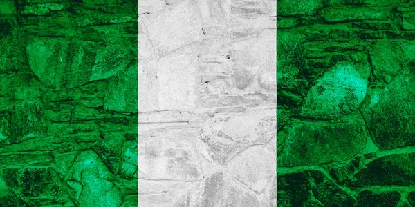 Vlag Van Federale Republiek Nigeria Een Gestructureerde Achtergrond Concept Collage — Stockfoto
