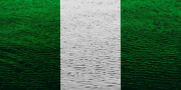 Flagge Der Bundesrepublik Nigeria Auf Einem Strukturierten Hintergrund Konzeptcollage — Stockfoto