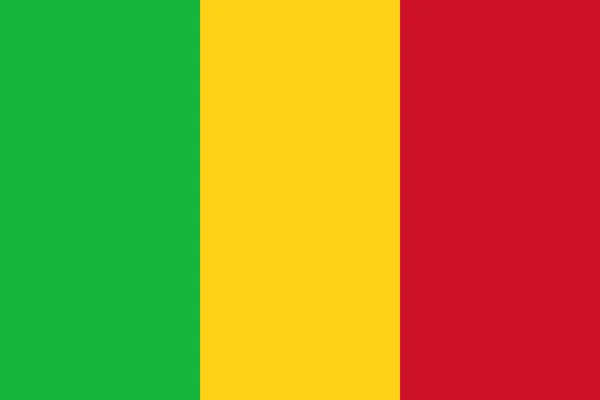 目前的马里共和国正式国旗 马里的国旗 说明1 — 图库照片