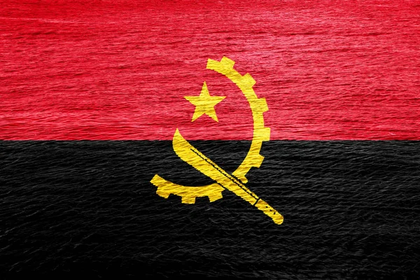 Drapeau République Angola Sur Fond Texturé Collage Conceptuel — Photo
