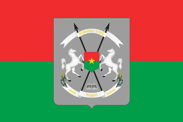 Official Current Flag Coat Arms Burkina Faso State Flag Burkina — Stock Photo, Image