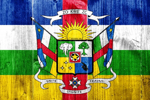 Vlajka Erb Středoafrické Republiky Texturovaném Pozadí Koncepční Koláž — Stock fotografie