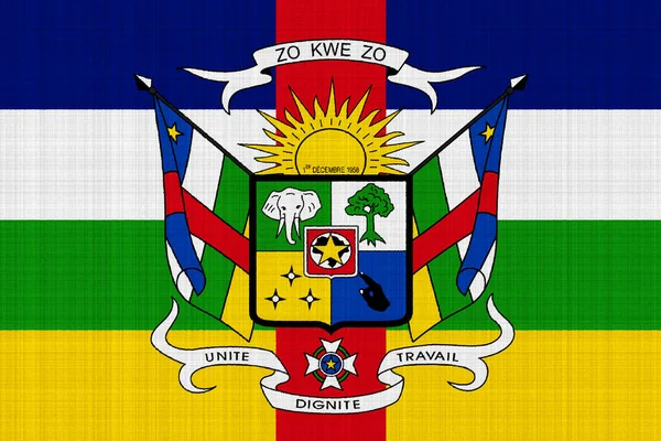 Zászló Címer Közép Afrikai Köztársaság Egy Texturált Háttér Koncepció Kollázs — Stock Fotó