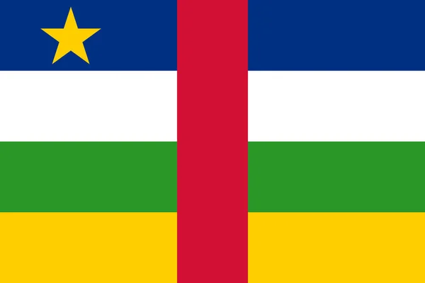 Oficiální Současná Vlajka Středoafrické Republiky Státní Vlajka Středoafrické Republiky Ilustrace — Stock fotografie