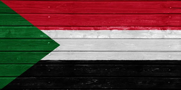 スーダン共和国の国旗は テクスチャーされた背景にあります コンセプトコラージュ — ストック写真
