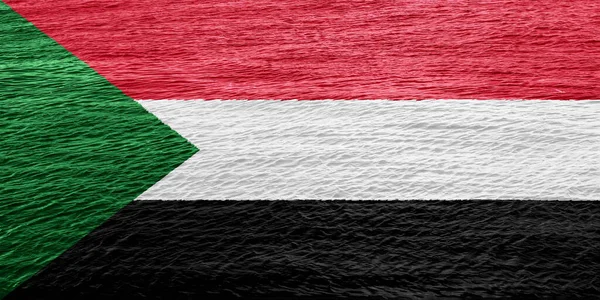 Σημαία Της Δημοκρατίας Του Σουδάν Ανάγλυφο Φόντο Κολάζ Έννοιας — Φωτογραφία Αρχείου