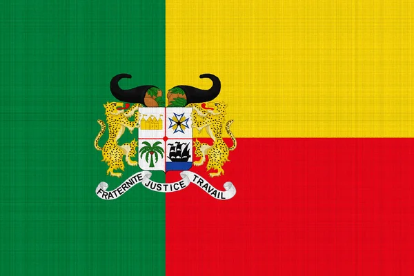 Флаг Герб Республики Бенин Текстурированном Фоне Концепция Коллажа — стоковое фото