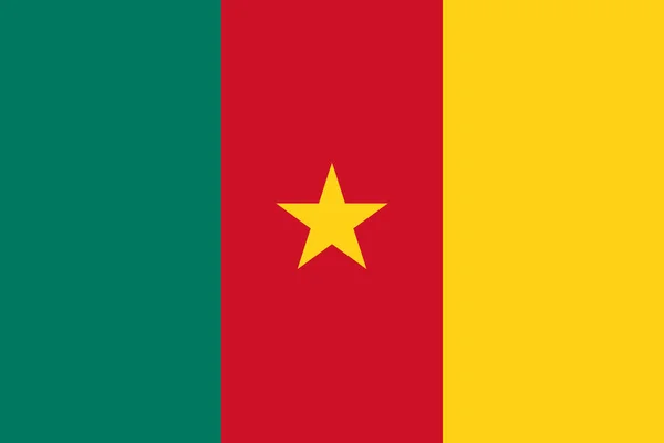Bandera Oficial Actual República Camerún Bandera Del Estado Camerún Ilustración —  Fotos de Stock