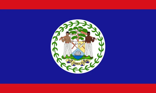 Bandera Oficial Actual Escudo Belice Bandera Del Estado Belice Ilustración — Foto de Stock
