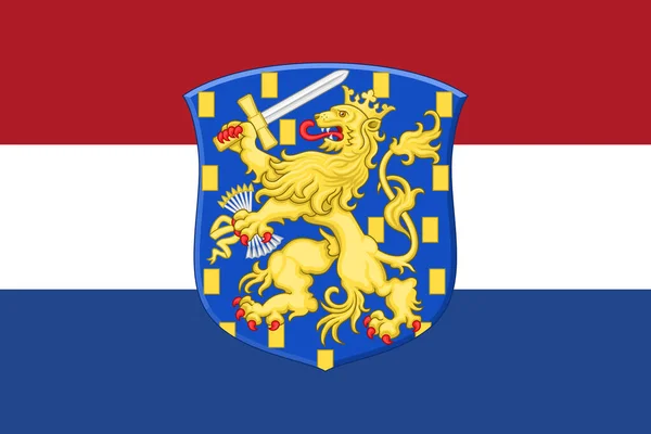 The official current flag and coat of arms of Caribbean Netherlands. State flag of Caribbean Netherlands. Bonaire, St. Eustatius and Saba. Illustration.