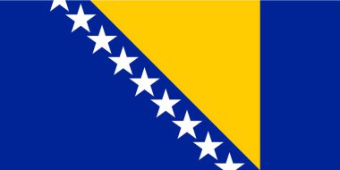 Bosna Hercegovina 'nın resmi bayrağı. Bosna bayrağı Hercegovina 'da. Görüntü.