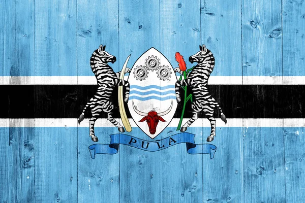 Vlag Wapen Van Republiek Botswana Een Getextureerde Achtergrond Concept Collage — Stockfoto