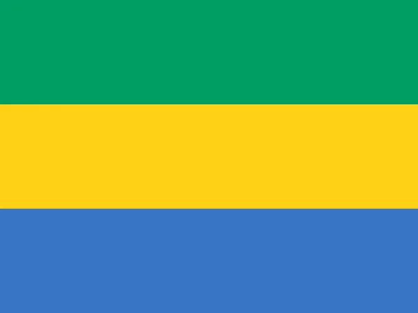加蓬共和国的正式国旗 加蓬国旗 说明1 — 图库照片