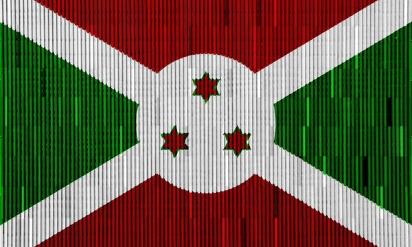Flagga Republiken Burundi Strukturerad Bakgrund Begreppscollage — Stockfoto