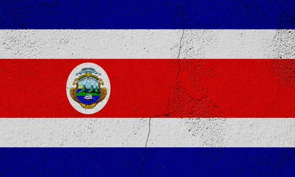 Флаг Герб Республики Коста Рика Текстурированном Фоне Концепция Коллажа — стоковое фото