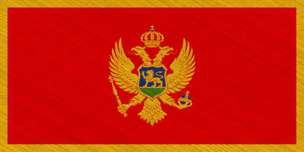 Bandera Montenegro Sobre Fondo Texturizado Concepto Collage — Foto de Stock