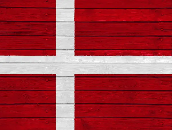 Arka Planda Danimarka Bayrağı Var Kavram Kolajı — Stok fotoğraf