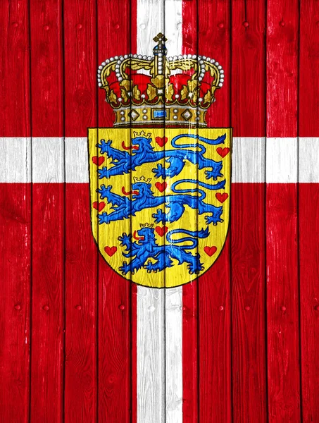Danmarks Flagga Och Vapensköld Strukturerad Bakgrund Begreppscollage — Stockfoto