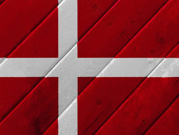 Флаг Дании Текстурированном Фоне Концепция Коллажа — стоковое фото